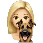 blonde woman with german shepherd sticker