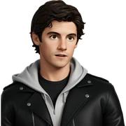 boy in black leather jacket sticker