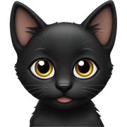 Small black kitten  sticker