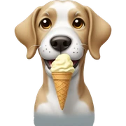 Dog eating ice cream  sticker
