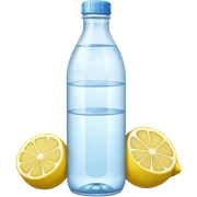 Una botella de agua asthetick con limones adentro  sticker