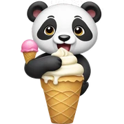 Panda eating ice cream sticker