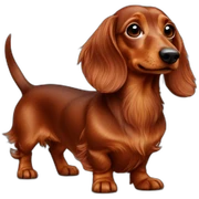 Red long hair dachshund sticker