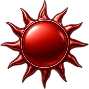 chrome style red sun with no face sticker