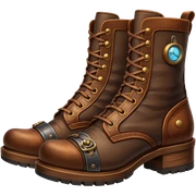 Ultra realistic mens old leather, detailed Steampunk style boots sticker