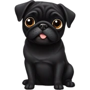 Black pug  sticker