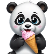 Panda eating ice cream sticker