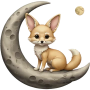 fennec on the moon sticker