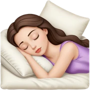 sleeping beauty brunette white girl with a silk pillow sticker