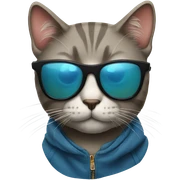 Cat with sunglasses sticker