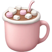 Light Pink mug of hot chocolate with marshmallows  sticker