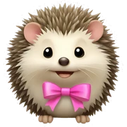 hedgehog with a pink bow sticker
