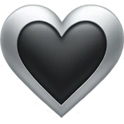 Black-And-silver-Heart-Emoji sticker