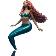 mermaid girl underwater scene sticker