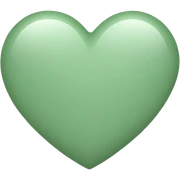 Sage green heart sticker