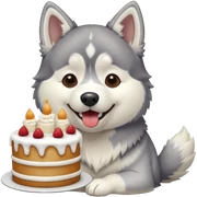 Husky eat cake sticker