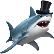 Shark with a top hat sticker