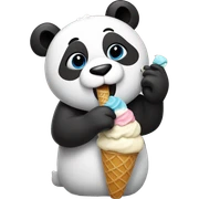 Panda eating ice cream sticker