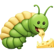 caterpillar eating cheese sticker