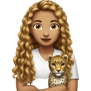 Ragazza capelli castani e leopardo sticker