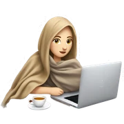White Girl drinking tea with blanket on a macbook sticker