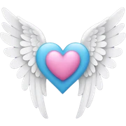 Heart with angel wings sticker