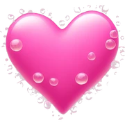 Pink heart with bubbles around it sticker
