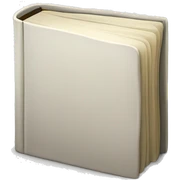 closed book, white cover sticker