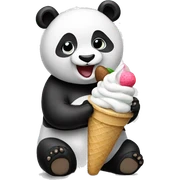 Panda eating ice cream sticker