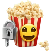 popcorn and a lock sticker