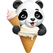 Panda eating ice cream sticker
