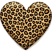 leopard print heart sticker