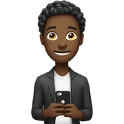Black person looking at phone shaking head sticker