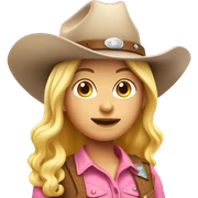 Blond cowgirl med rosa hatt sticker