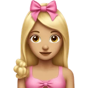blonde girl with pink bow sticker