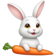 Cute bunny with carrot sticker