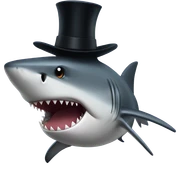 Shark with a top hat sticker