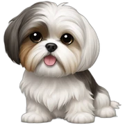 perro shih tzu; riendose, a carcajas sticker