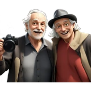 old man with hat smile sticker