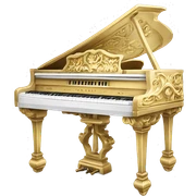 White and gold rococo piano sticker