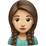 Girl with brown hair and brown eyes sticker
