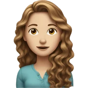 White girl with long brown wavy hair  sticker