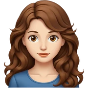 woman long wavy brown hair sticker