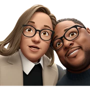 girl and boy with glasses sticker