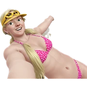 smiling girl in bikini with weapon sticker