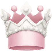 white and pastel pink crown sticker