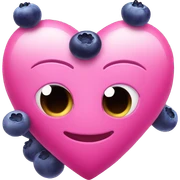 pink Herz mit Blueberry Blasen sticker