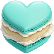 Heart shaped macaroon with cyan cream sticker