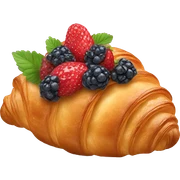 croissant with strawbe sticker