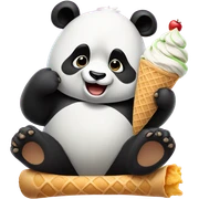 Panda eating ice cream sticker